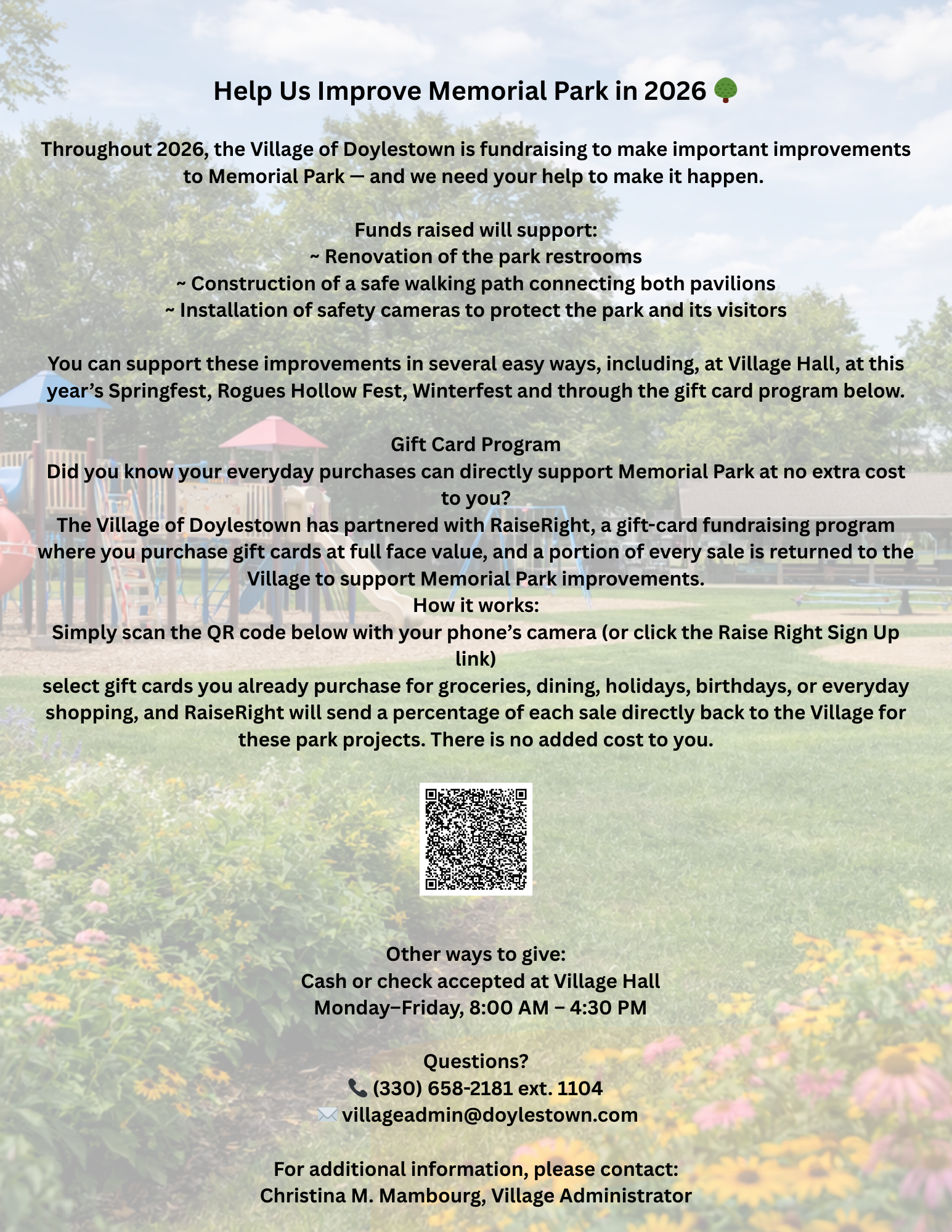 MemParkFundraiserInformationalFlyerAllGivingTypes